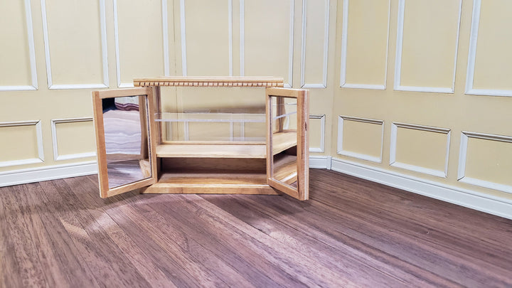 Dollhouse Tall Display Counter for Bakery Store or Shop 1:12 Scale Light Oak