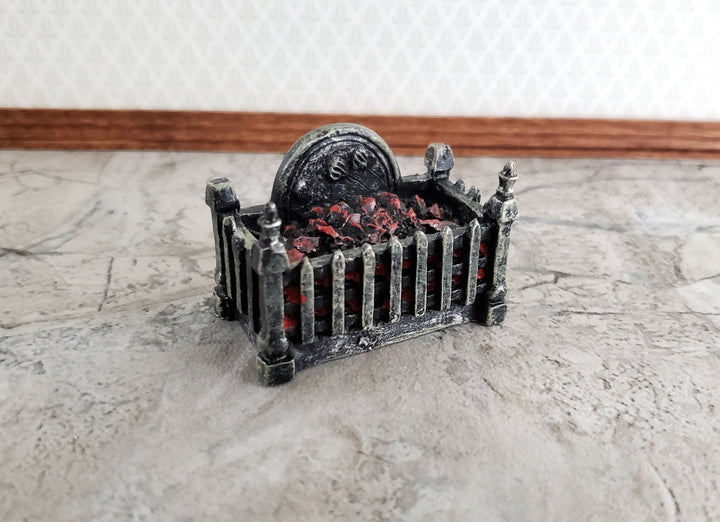 Dollhouse Coal Filled Fireplace Grate Fire Basket Non-Electric 1:12 Scale Miniature