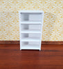 Dollhouse Shelves White Standing Bookcase 4 Shelf 1:12 Scale Furniture Bookshelf