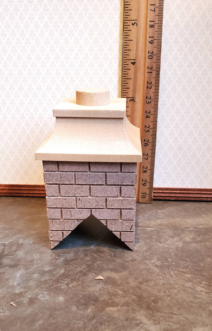 Dollhouse Miniature Brick Chimney Wood Tall 1:12 Scale 45 Degree Pitch Roof