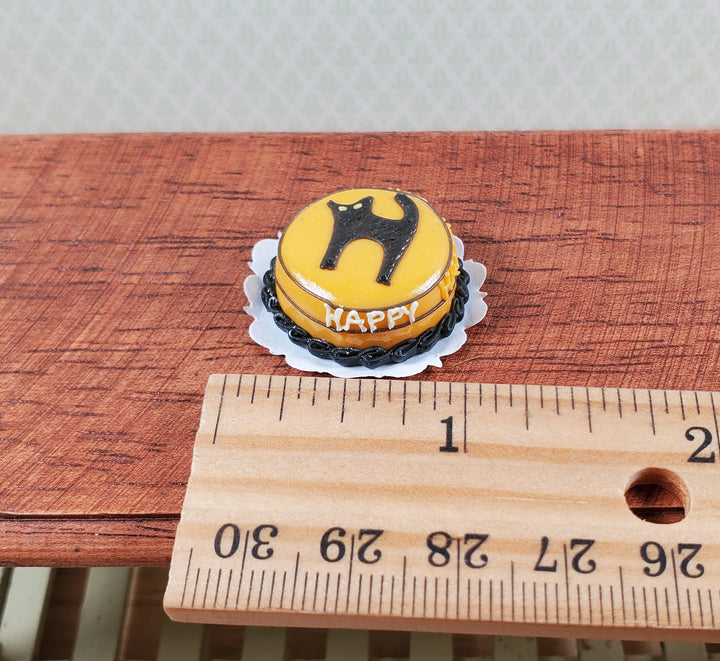 Dollhouse Halloween Cake Black Window Spider 1:12 Miniature Food Prop