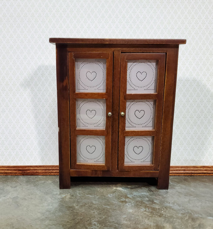 Dollhouse Pie Safe Fridge Dark Walnut Finish 1:12 Scale Miniature Wood Furniture Miniatures