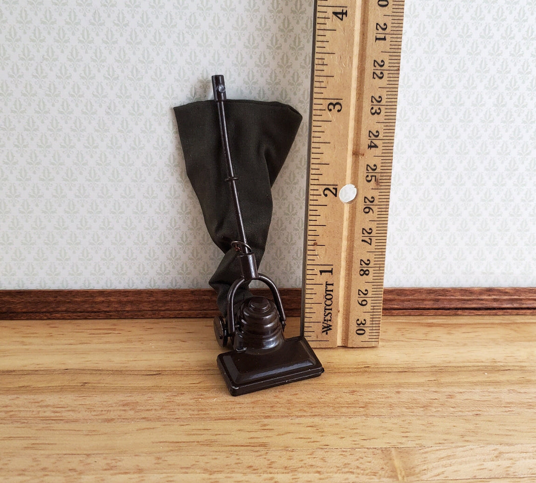 Dollhouse Vacuum Upright with Bag Vintage 1930s Style Metal 1:12 Scale Miniature