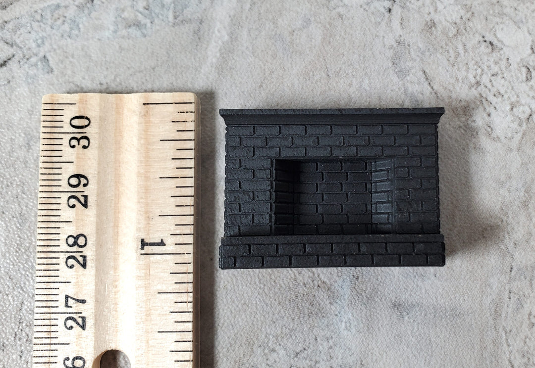 Quarter Scale Fireplace Brick 1:48 Dollhouse Miniature Black Can be Painted