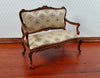 JBM Dollhouse Settee Sofa Rococo Style Walnut 1:12 Scale Miniature Furniture