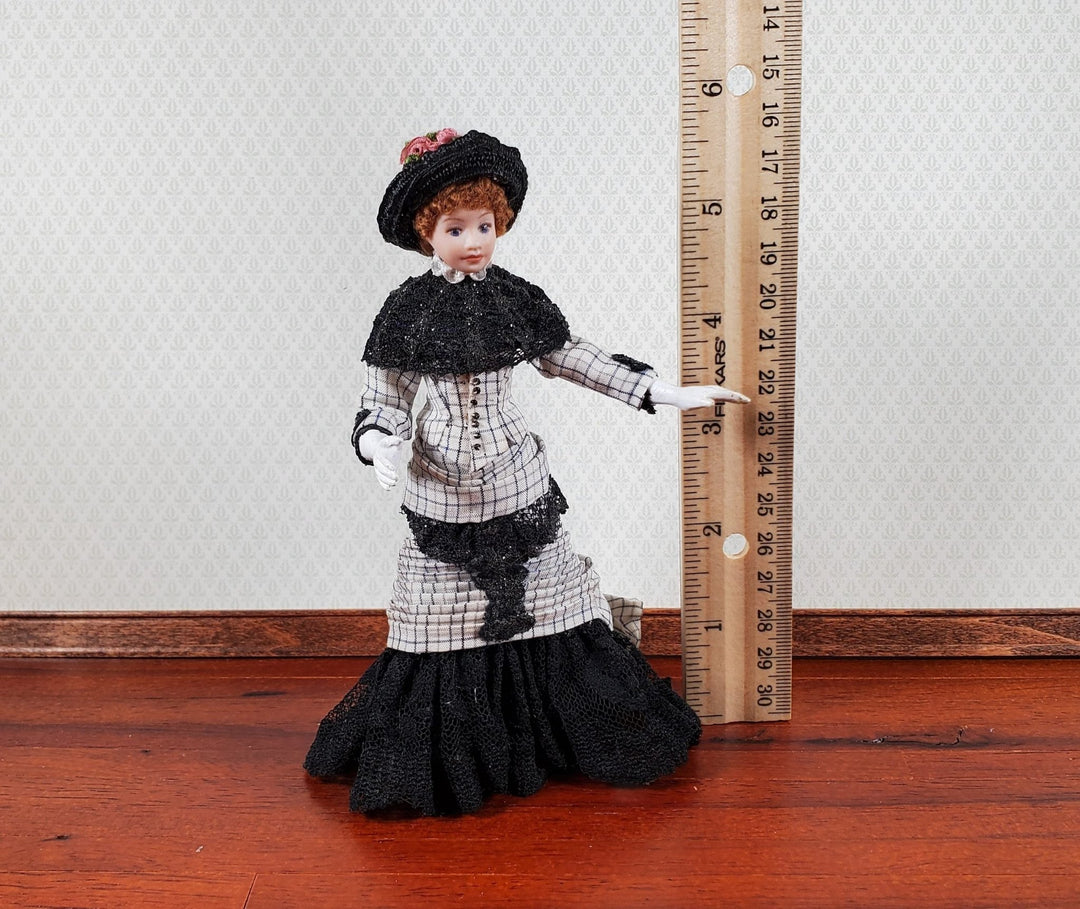 Artisan Dollhouse Doll Victorian Lady 1:12 Scale Vintage OOAK Porcelain - MiniatureCrush