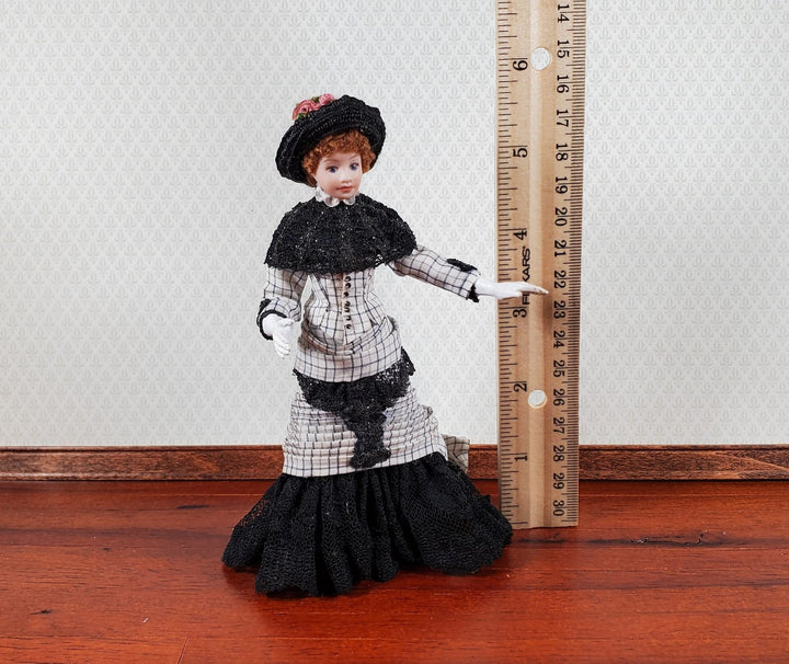 Artisan Dollhouse Doll Victorian Lady 1:12 Scale Vintage OOAK Porcelain - MiniatureCrush