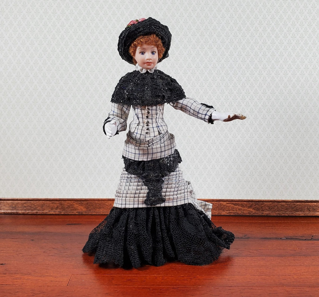 Artisan Dollhouse Doll Victorian Lady 1:12 Scale Vintage OOAK Porcelain - MiniatureCrush