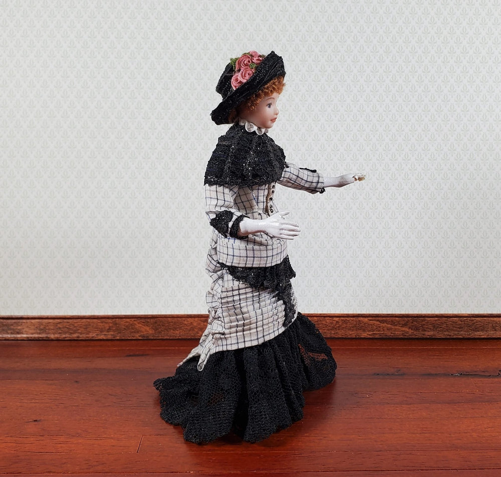 Artisan Dollhouse Doll Victorian Lady 1:12 Scale Vintage OOAK Porcelain - MiniatureCrush