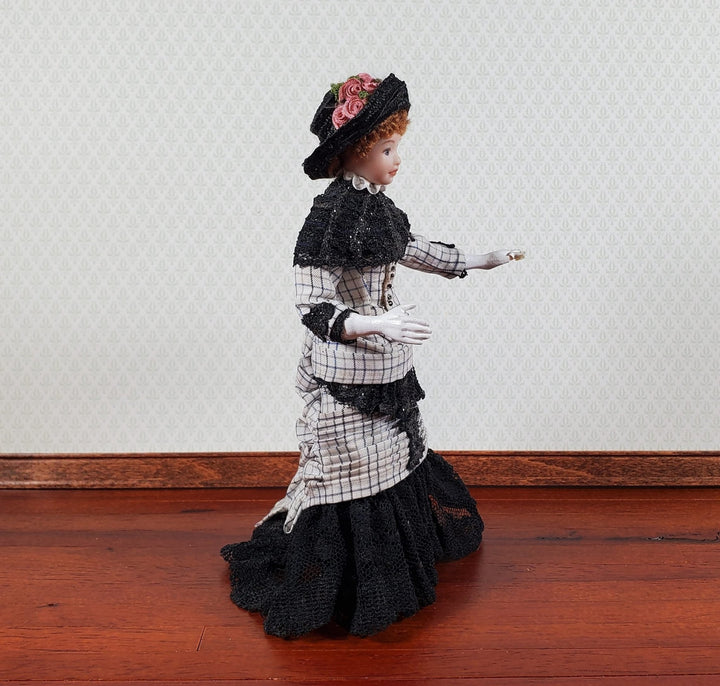Artisan Dollhouse Doll Victorian Lady 1:12 Scale Vintage OOAK Porcelain - MiniatureCrush