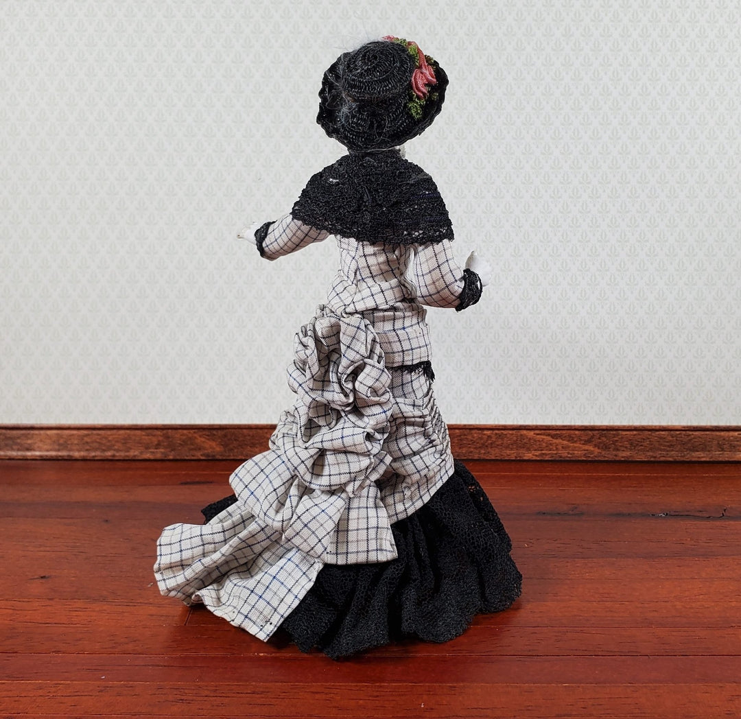 Artisan Dollhouse Doll Victorian Lady 1:12 Scale Vintage OOAK Porcelain - MiniatureCrush