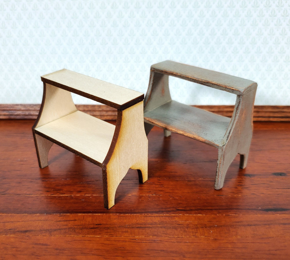 Dollhouse KIT Large Step Stool Library or Bed Steps 1:12 Scale Easy to Assemble