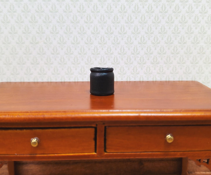 Dollhouse Small Black Jar or Vase Painted Black 1:12 Scale Miniature