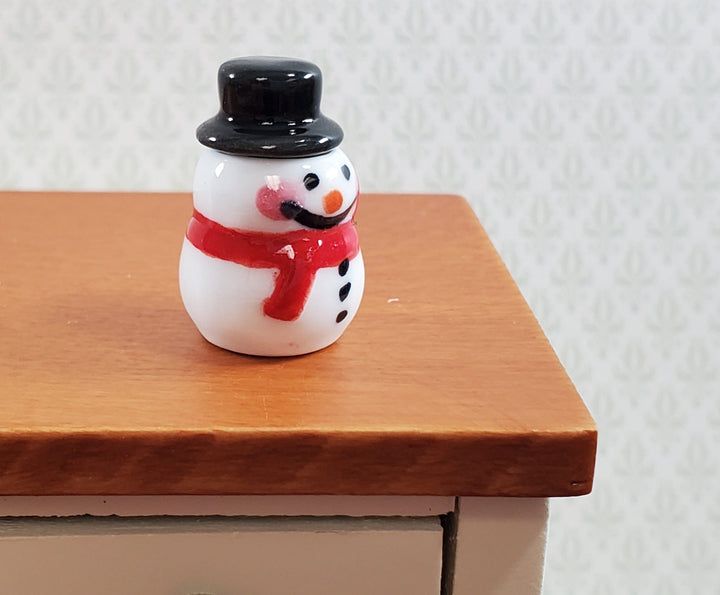 Dollhouse Snowman Mug Coffee Cup with Top Hat 1:12 Scale Miniature Ceramic