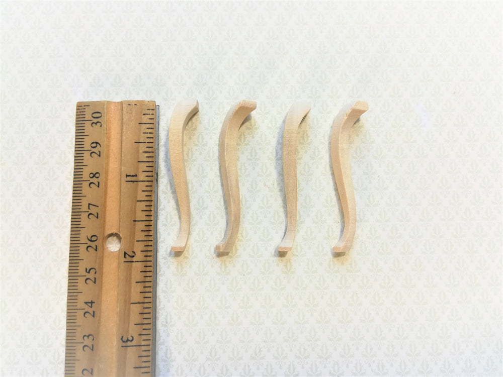 Dollhouse Miniature Wood Cabriole Legs for Table or Furniture x4 1:12 Scale