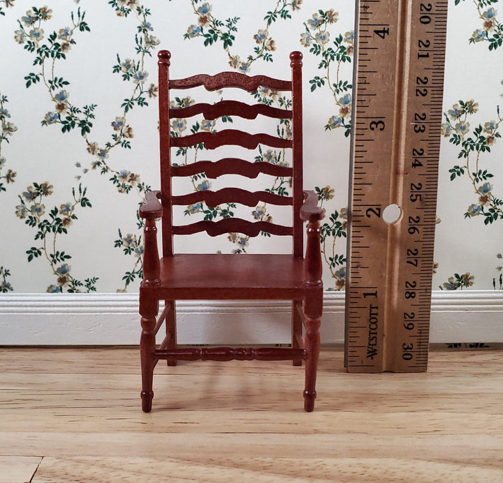 Dollhouse Ladderback Arm Chair for Kitchen or Dining Room 1:12 Scale Furniture