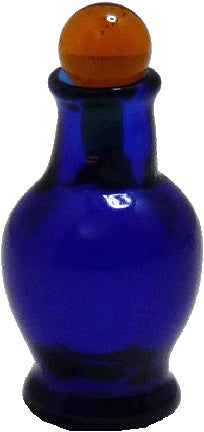 Dollhouse Short Cobalt Blue Glass Decanter 1:12 Scale Miniature Decoration