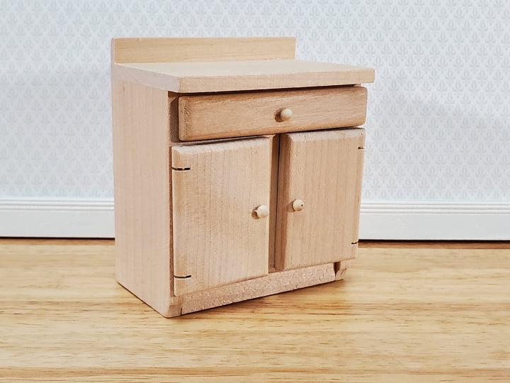 Dollhouse Lower Kitchen Cabinet with Drawer 1:12 Scale Miniature Furniture Unpainted