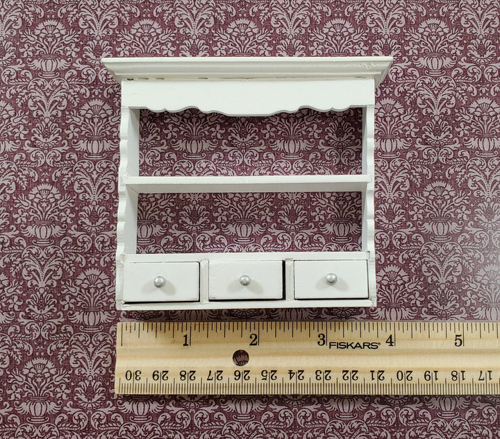 Dollhouse Hanging Shelf White 3 Drawers 1:12 Scale Miniature Kitchen Bathroom