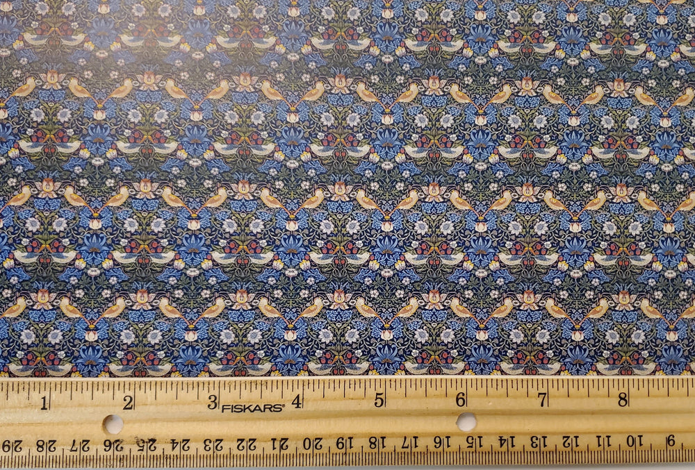 Dollhouse HALF SCALE Wallpaper William Morris Strawberry Thief 1 Sheet 1:24