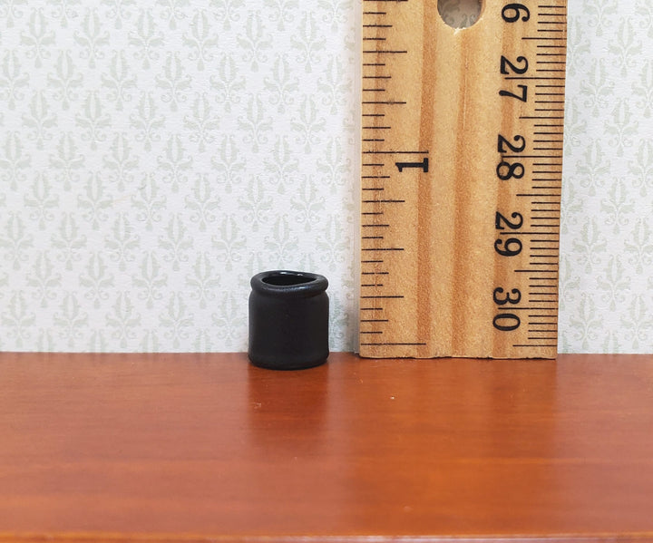 Dollhouse Small Black Jar or Vase Painted Black 1:12 Scale Miniature