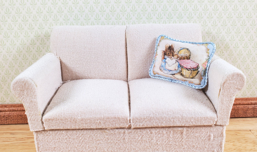 Dollhouse Pillow Mrs Tittlemouse Beatrix Potter Handmade 1:12 Scale Miniature