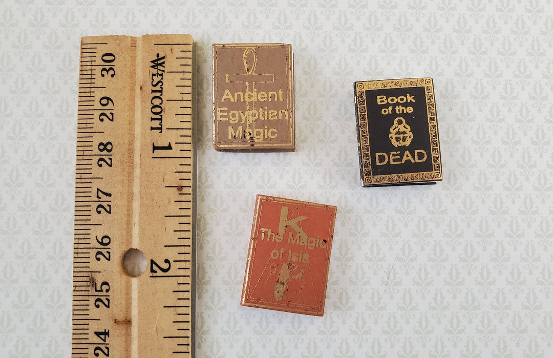 Dollhouse Miniature Books x3 Ancient Egyptian Magic Set 1:12 Scale (blank inside)