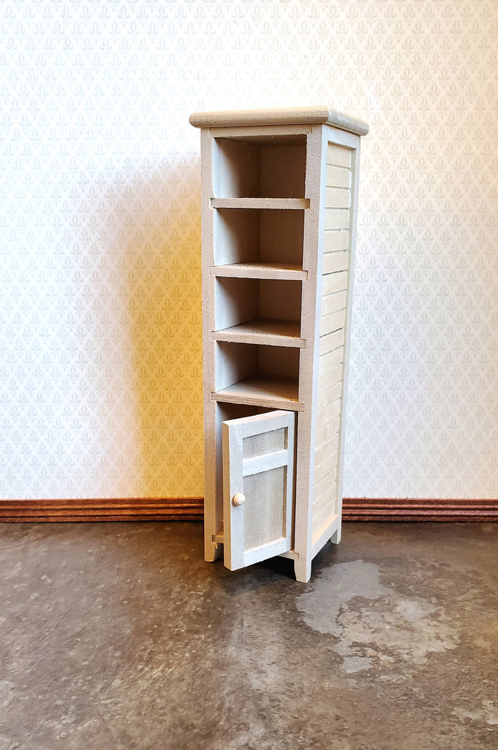 Dollhouse Miniature Cabinet for Bathroom Unpainted Wood 1:12 Scale Furniture