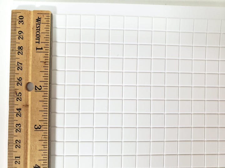 Dollhouse White Square Vinyl Tile Flooring Embossed Floor 1:12 Scale Miniatures