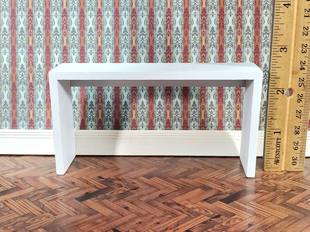 Dollhouse Console or Tall Sofa Table Modern White 1:12 Scale Miniature Furniture