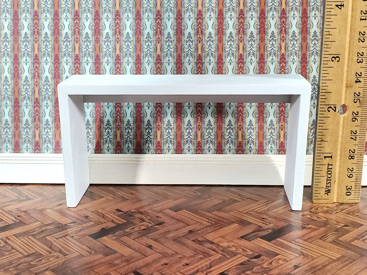 Dollhouse Console or Tall Sofa Table Modern White 1:12 Scale Miniature Furniture