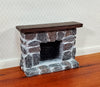 Dollhouse Fireplace with Mantel Gray Stone Fieldstone 1:12 Scale Miniature Furniture