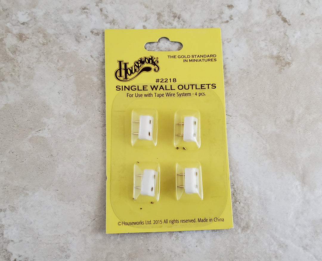 Dollhouse Miniature Outlet Wall Receptacle for 12 Volt Tape Wire Lights x4 1:12 Scale 2218