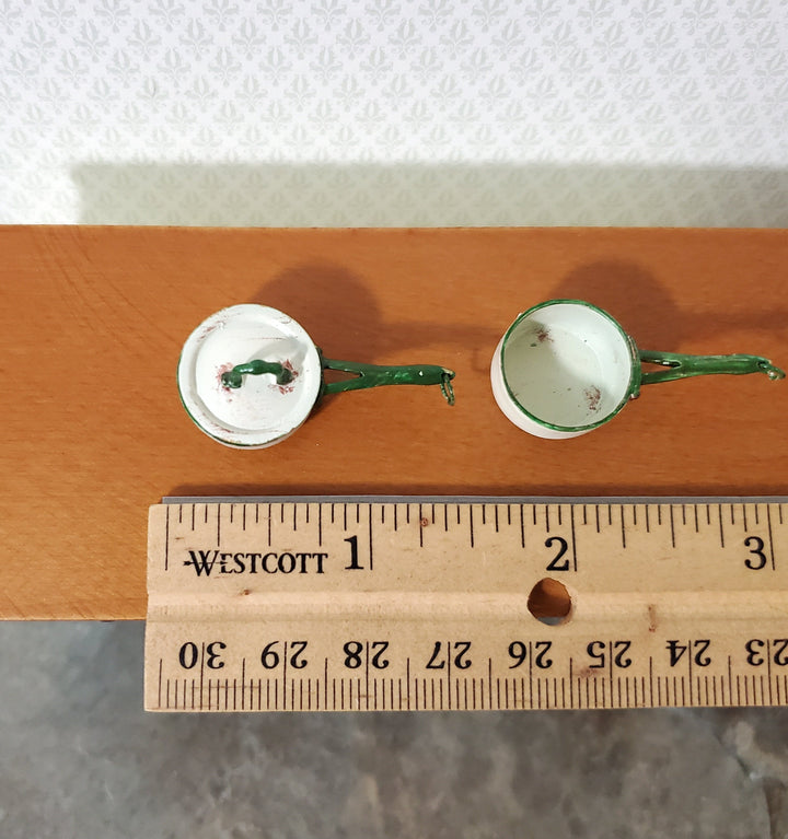 Dollhouse Double Boiler Pots + Lid Cooking Pans 1:12 Scale Miniature Kitchen Falcon Miniatures