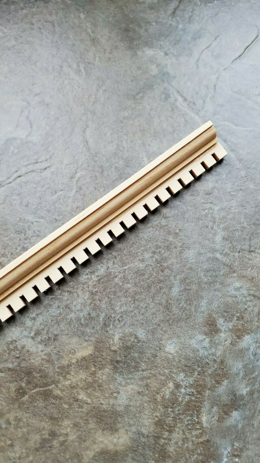 Dollhouse Miniatures Dentil Crown Molding Trim 3/8" wide x 14" long 1:12 Scale