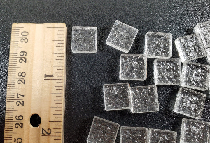 Miniature Glass Blocks 20 pc 1/2" Square x 3/16" Thick Mosaics Dollhouses Crafts