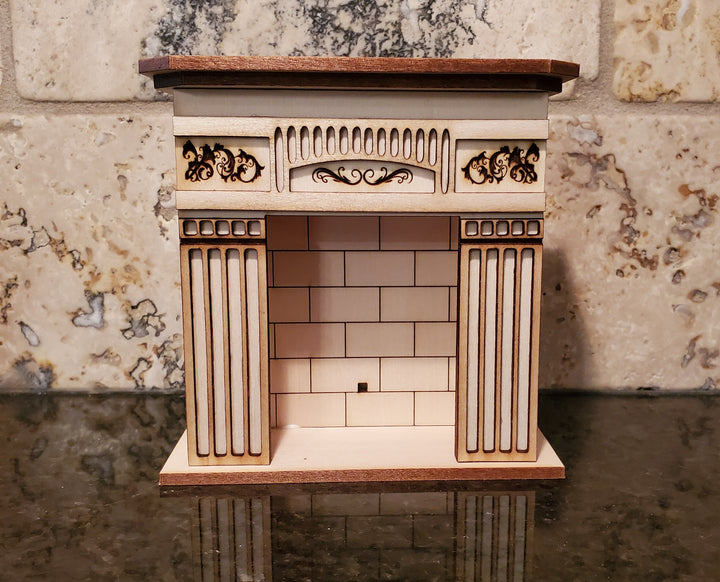 Dollhouse Fireplace KIT Victorian Style DIY 1:12 Scale Original Design Laser Cut