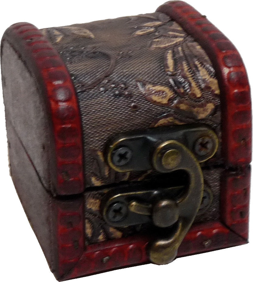 Dollhouse Antique Wooden Chest with Swing Clasp 1:12 Scale Miniatures