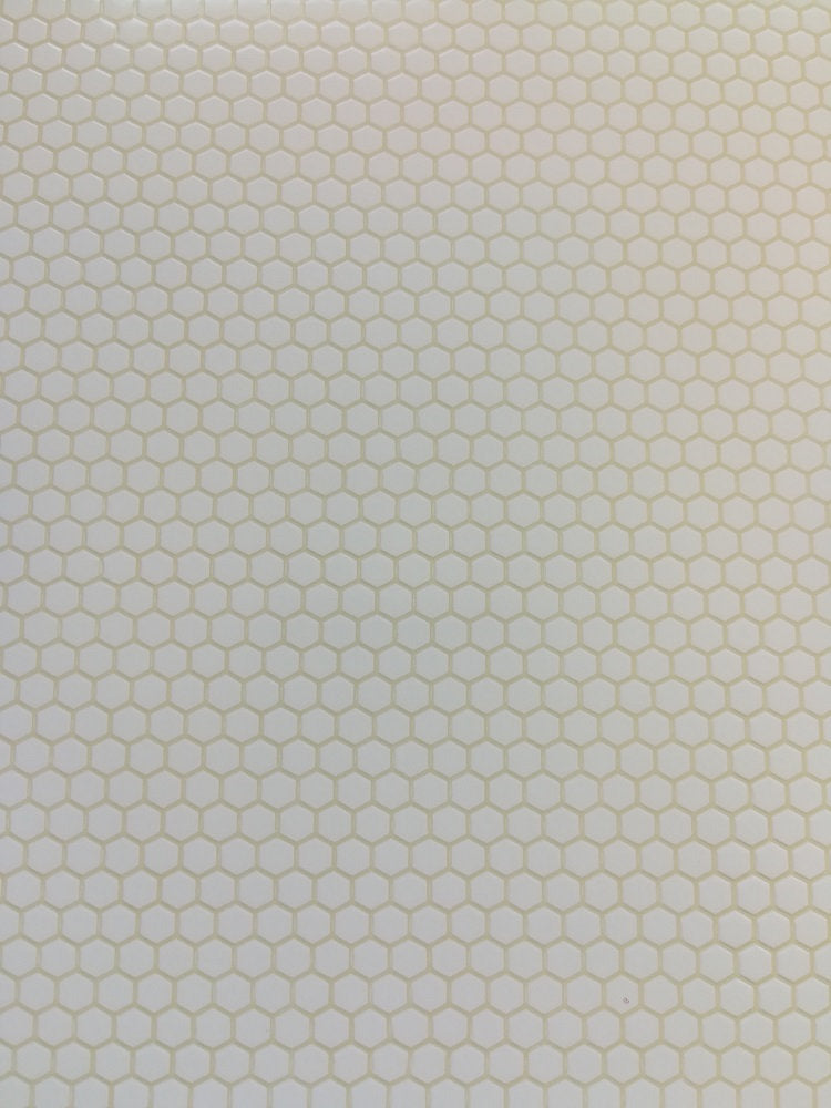 Dollhouse Tile Flooring Faux White Hexagon Textured 1:12 Scale Kitchen Bathroom