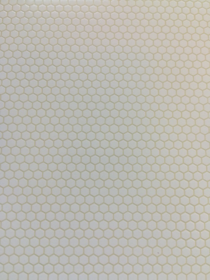 Dollhouse Tile Flooring Faux White Hexagon Textured 1:12 Scale Kitchen Bathroom