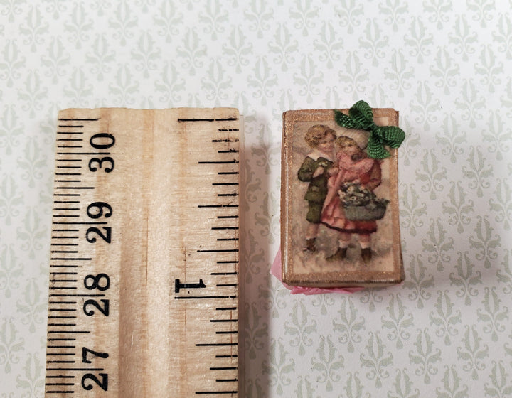 Dollhouse Toy Top in Gift Box Handmade Wood 1:12 Scale Miniature Nursery
