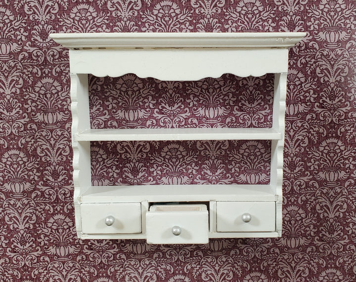 Dollhouse Hanging Shelf White 3 Drawers 1:12 Scale Miniature Kitchen Bathroom