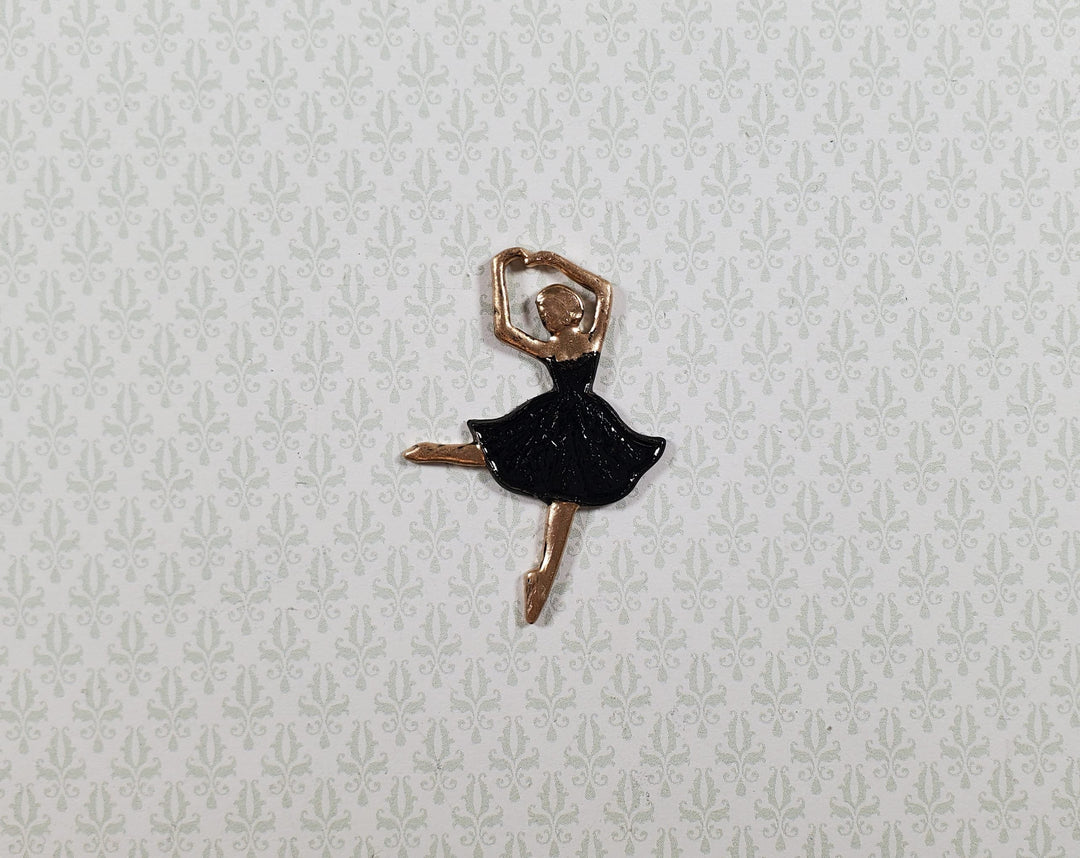 Ballerina Black & Gold Metal Embellishment Wall Art 1 3/8" - MiniatureCrush