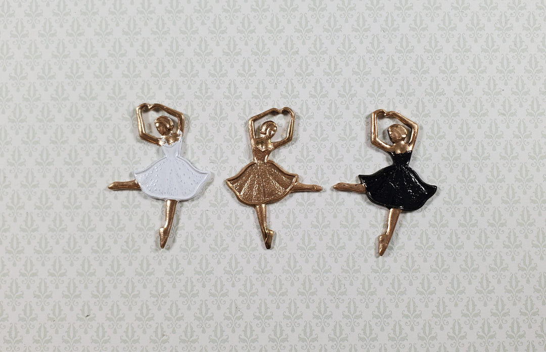 Ballerina Black & Gold Metal Embellishment Wall Art 1 3/8" - MiniatureCrush