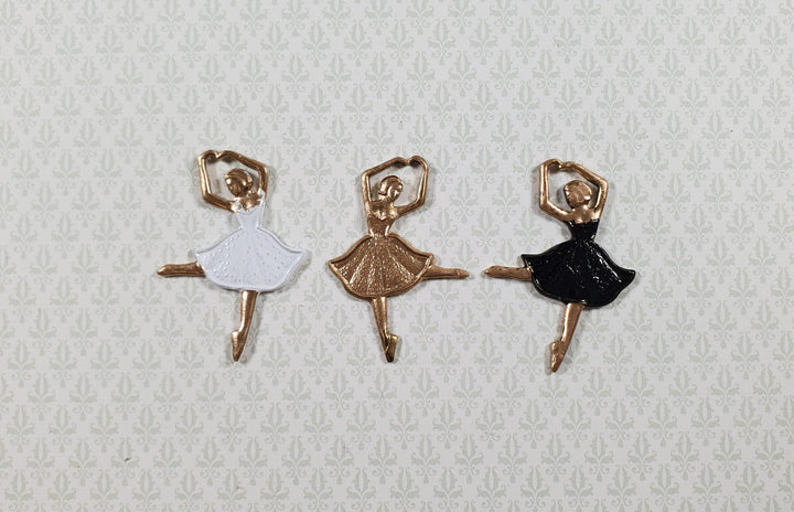 Ballerina Black & Gold Metal Embellishment Wall Art 1 3/8" - MiniatureCrush