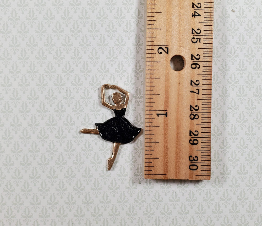 Ballerina Black & Gold Metal Embellishment Wall Art 1 3/8" - MiniatureCrush