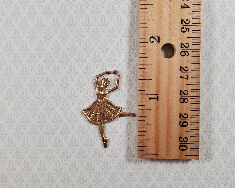 Ballerina Gold Metal Embellishment Wall Art 1 3/8" - MiniatureCrush
