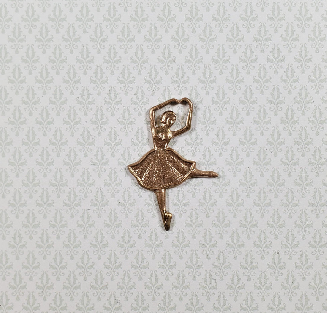 Ballerina Gold Metal Embellishment Wall Art 1 3/8" - MiniatureCrush