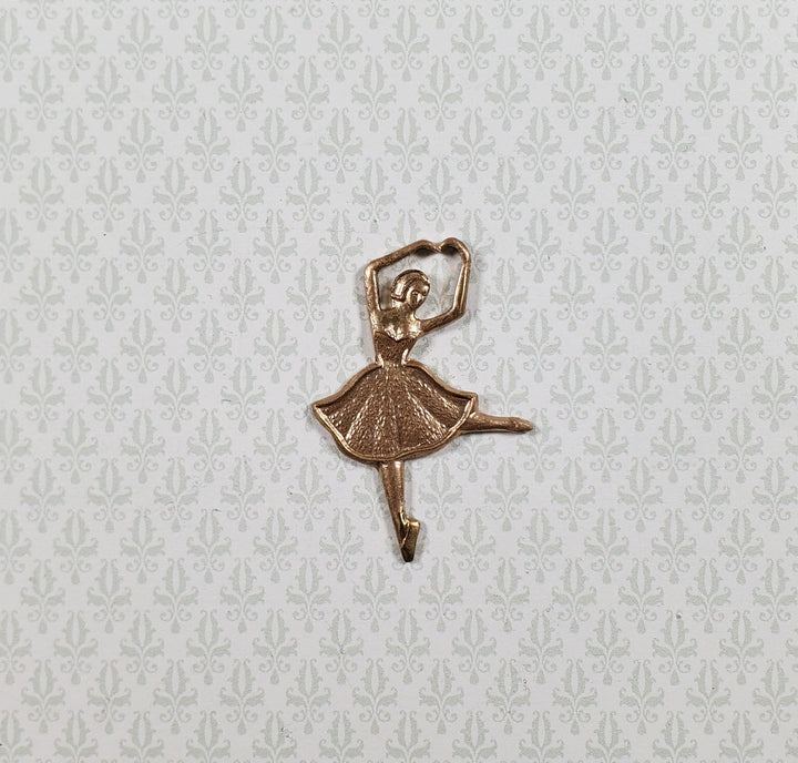 Ballerina Gold Metal Embellishment Wall Art 1 3/8" - MiniatureCrush