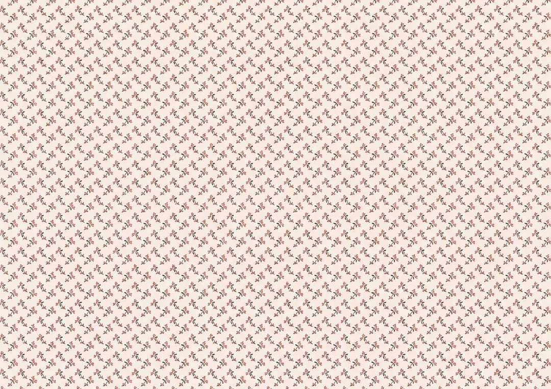 Dollhouse Wallpaper Paul's Garden Pale Pink by Brodnax 1:12 Scale Miniature